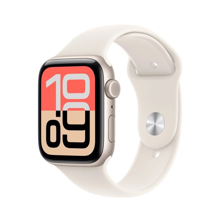 Apple Watch SE 3 44mm GPS + Cellular Starlight Aluminum Case with Starlight Sport Band M/L