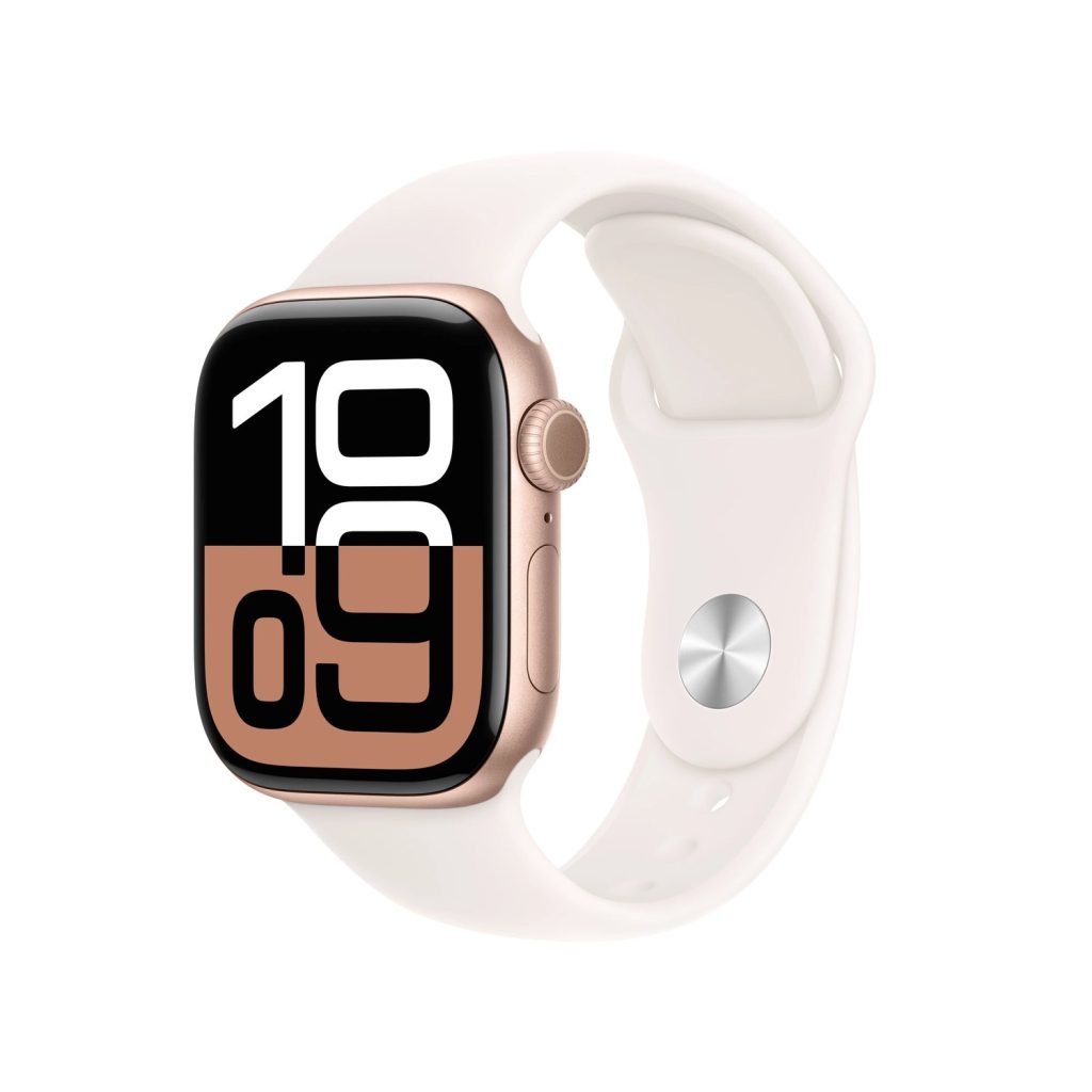 Apple Watch Series 10 42mm GPS Rose Gold Aluminum Case with Light Blush Sport Band S/M