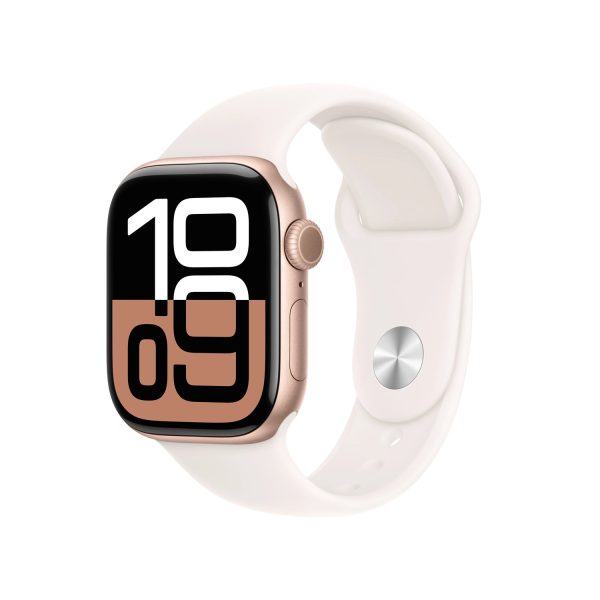 Apple Watch Series 10 42mm GPS Rose Gold Aluminum Case with Light Blush Sport Band S/M