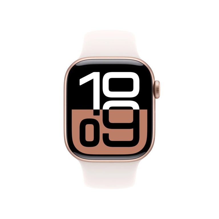 Apple Watch Series 10 42mm GPS Rose Gold Aluminum Case with Light Blush Sport Band S/M