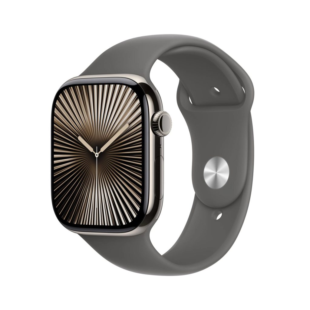 Apple Watch Series 10 46mm GPS + Cellular Natural Titanium Case with Stone Gray Sport Band M/L