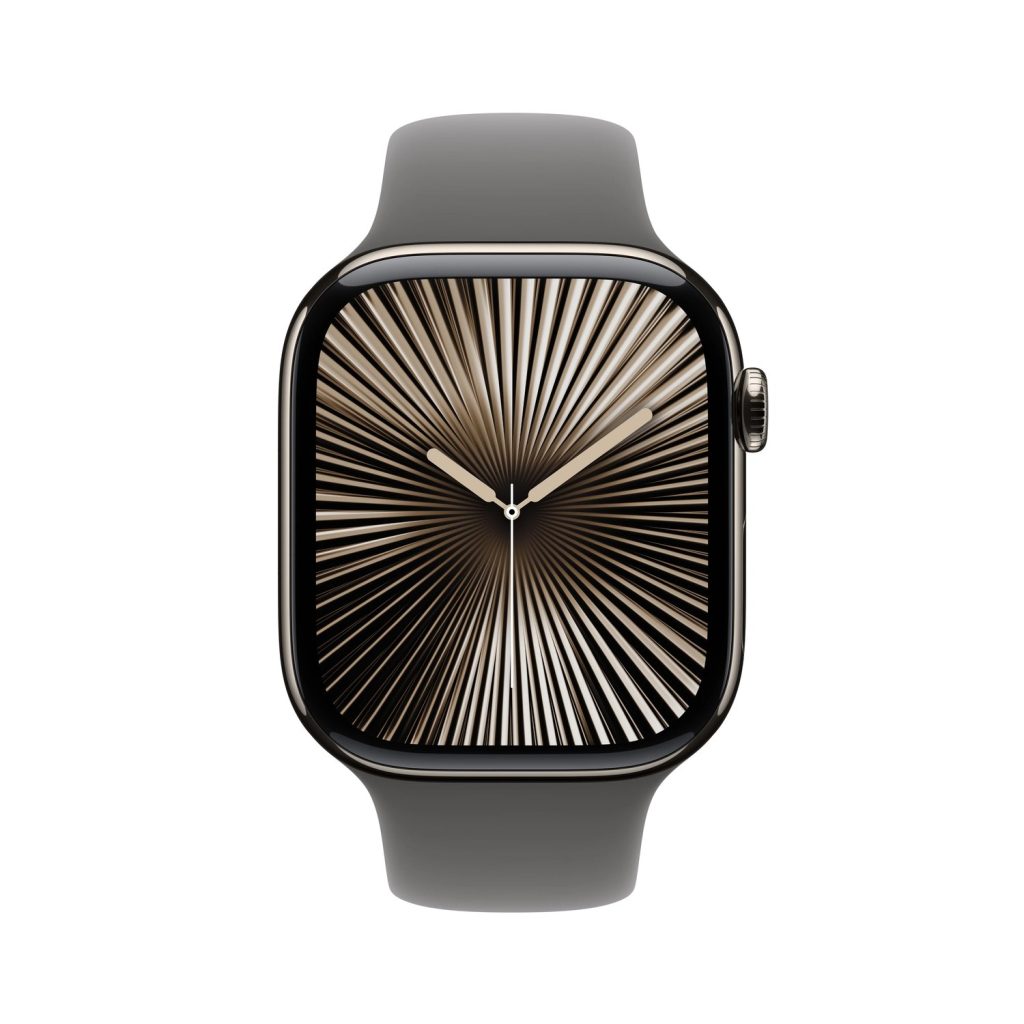 Apple Watch Series 10 46mm GPS + Cellular Natural Titanium Case with Stone Gray Sport Band M/L