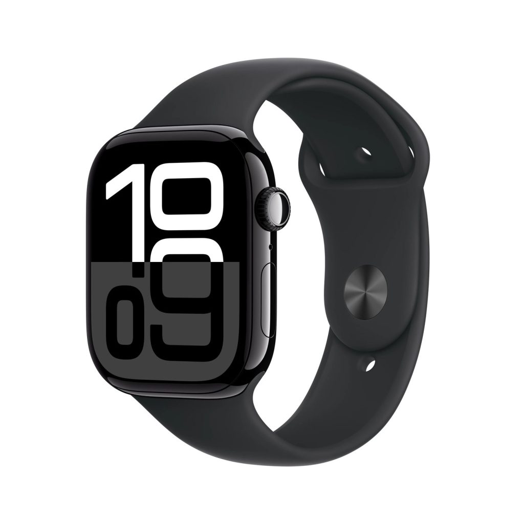 Apple Watch Series 10 46mm GPS Jet Black Aluminum Case with Black Sport Band S/M