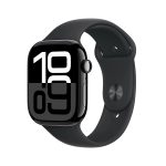 Apple Watch Series 10 46mm GPS Jet Black Aluminum Case with Black Sport Band S/M