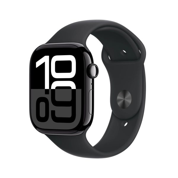 Apple Watch Series 10 46mm GPS Jet Black Aluminum Case with Black Sport Band S/M