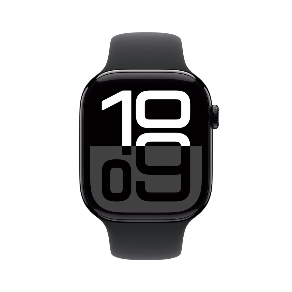 Apple Watch Series 10 46mm GPS Jet Black Aluminum Case with Black Sport Band S/M