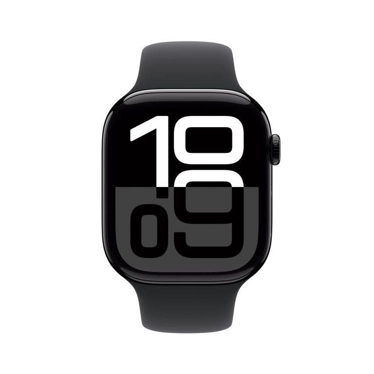 Apple Watch Series 10 46mm GPS Jet Black Aluminum Case with Black Sport Band S/M