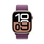 Apple Watch Series 10 46mm GPS Rose Gold Aluminum Case with Plum Sport Loop