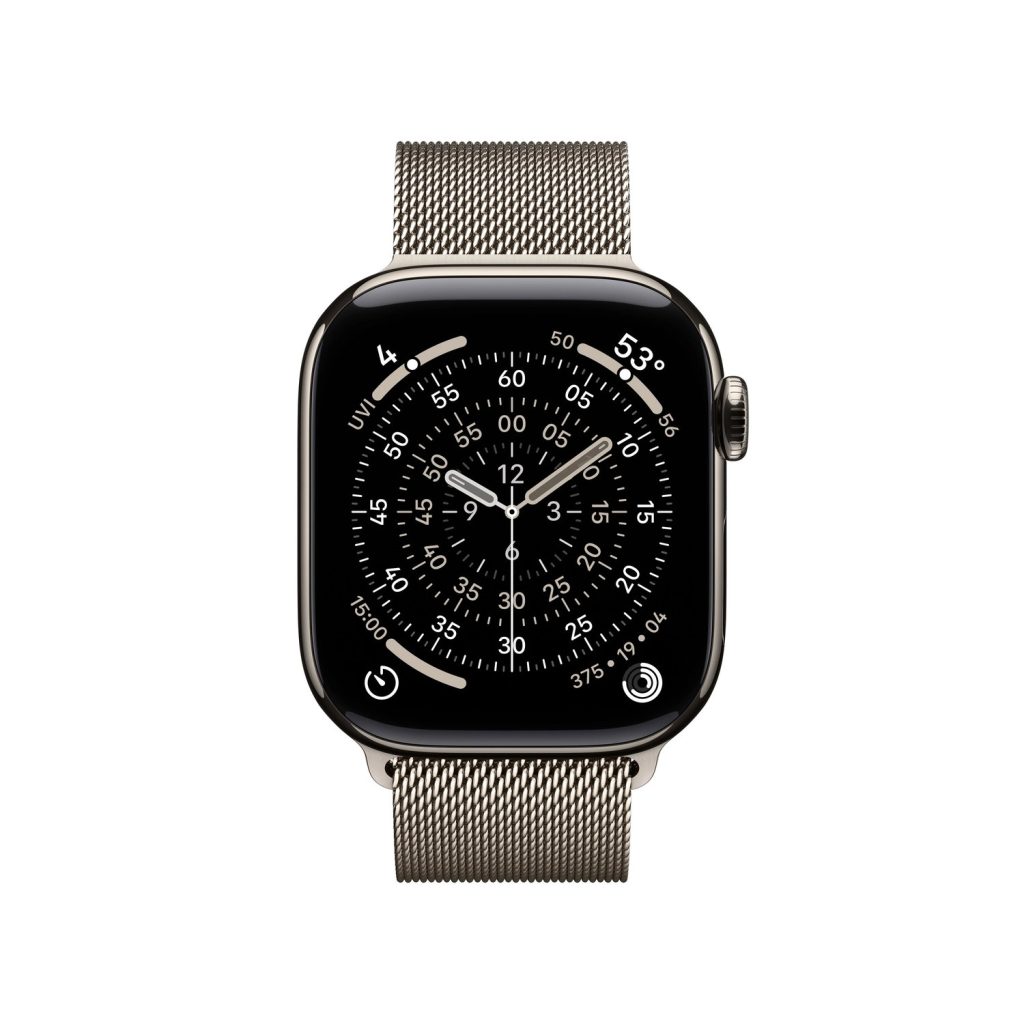 Apple Watch Series 11 42mm GPS + Cellular Natural Titanium Case with Natural Milanese Loop