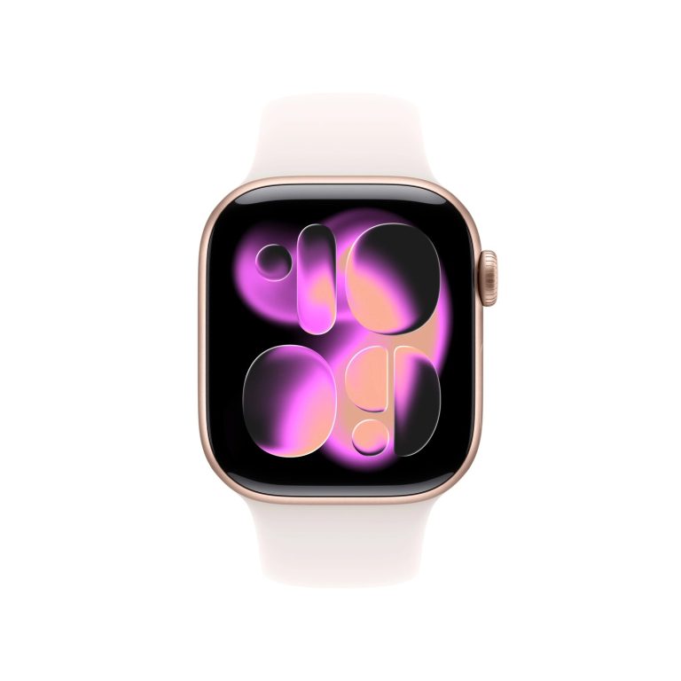 Apple Watch Series 11 42mm GPS + Cellular Rose Gold Aluminum Case with Light Blush Sport Band S/M