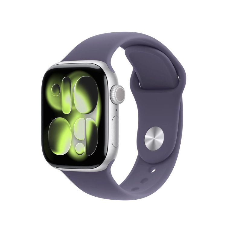 Apple Watch Series 11 42mm GPS Silver Aluminum Case with Purple Fog Sport Band S/M