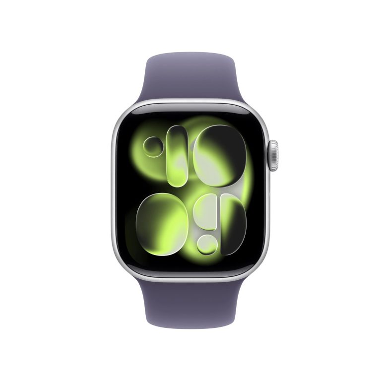 Apple Watch Series 11 42mm GPS Silver Aluminum Case with Purple Fog Sport Band S/M