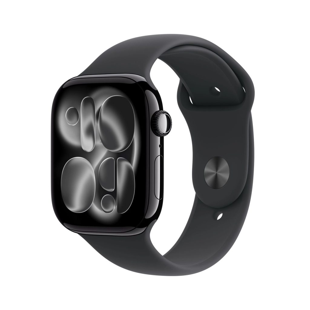 Apple Watch Series 11 46mm GPS + Cellular Jet Black Aluminum Case with Black Sport Band M/L