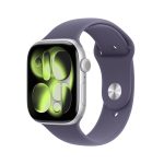 Apple Watch Series 11 46mm GPS + Cellular Silver Aluminum Case with Purple Fog Sport Band M/L