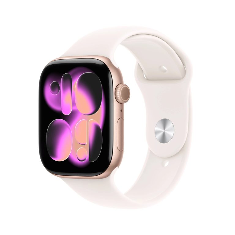 Apple Watch Series 11 46mm GPS Rose Gold Aluminum Case with Light Blush Sport Band M/L