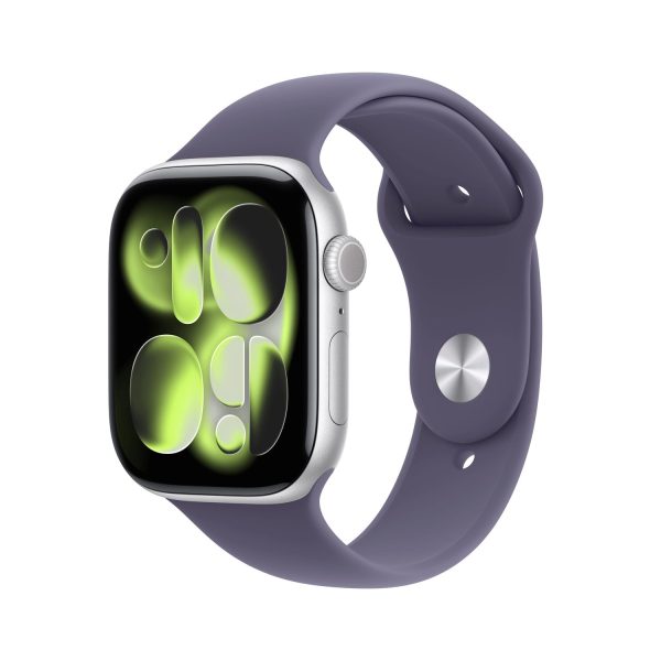 Apple Watch Series 11 46mm GPS Silver Aluminum Case with Purple Fog Sport Band M/L