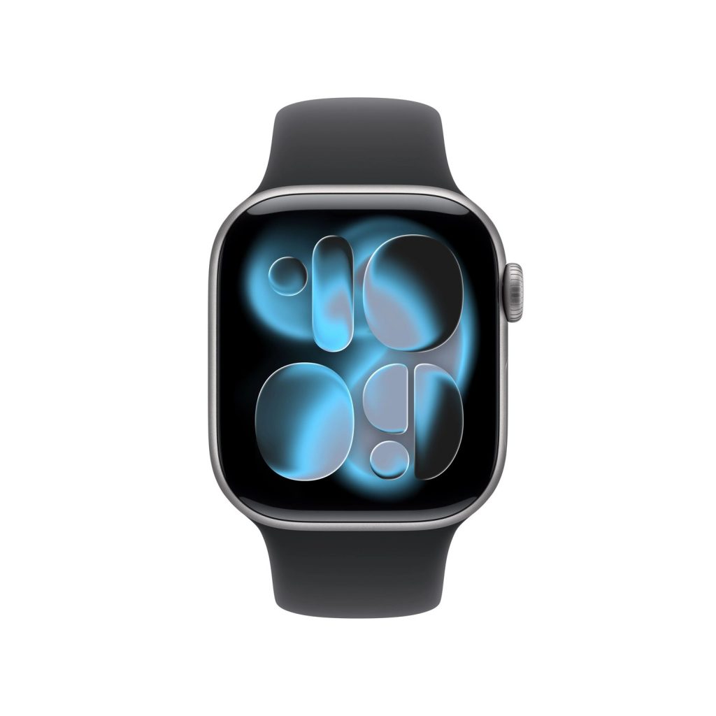 Apple Watch Series 11 GPS Aluminum Case with Black Sport Band M/L — Space Gray