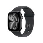 Apple Watch Series 11 GPS Aluminum Case with Black Sport Band S/M — Jet Black