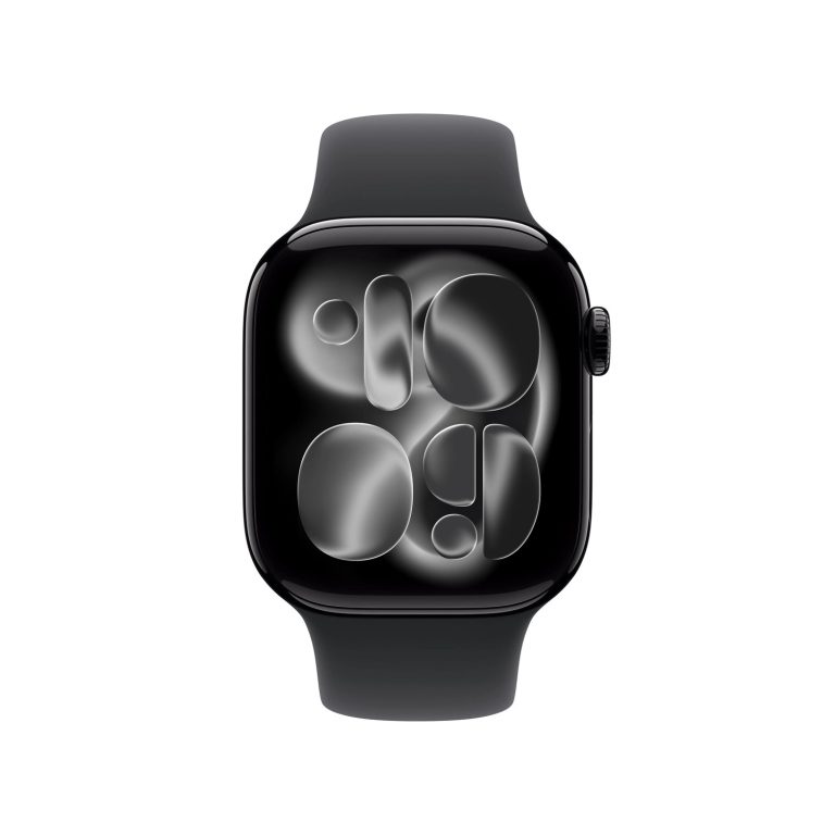 Apple Watch Series 11 GPS Aluminum Case with Black Sport Band S/M — Jet Black