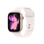 Apple Watch Series 11 GPS Aluminum Case with Light Blush Sport Band S/M