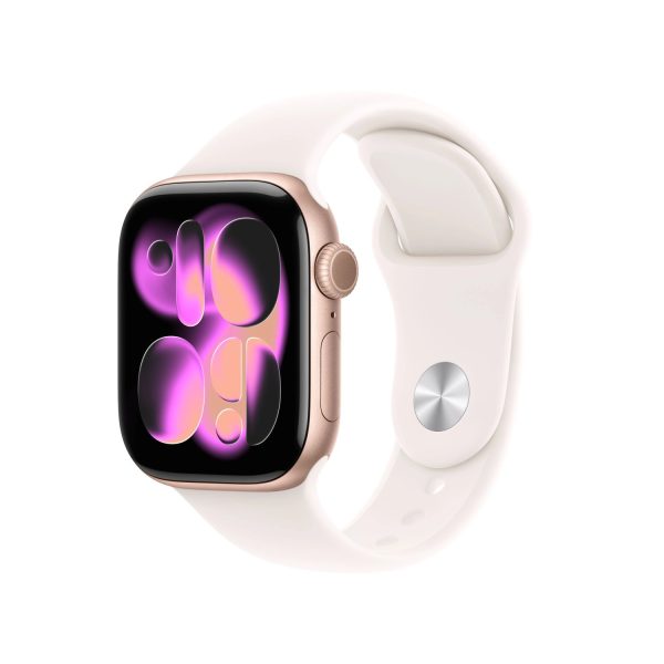 Apple Watch Series 11 GPS Aluminum Case with Light Blush Sport Band S/M