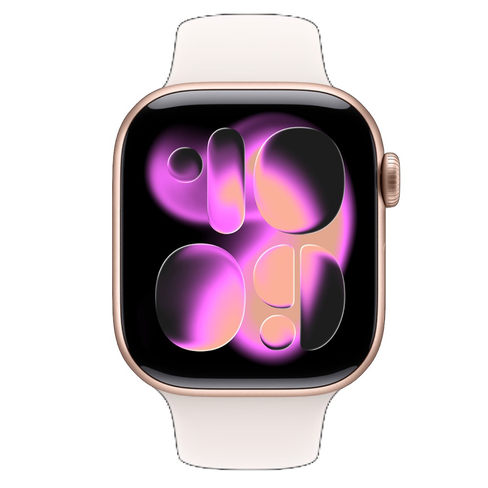 Apple Watch Series 11 GPS Aluminum Case with Light Blush Sport Band S/M