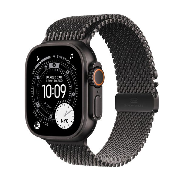 Apple Watch Ultra 3 49mm GPS + Cellular Black Titanium Case with Black Titanium Milanese Loop Large