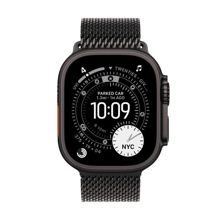 Apple Watch Ultra 3 49mm GPS + Cellular Black Titanium Case with Black Titanium Milanese Loop Small