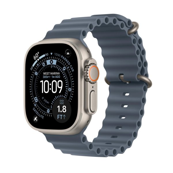 Apple Watch Ultra 3 49mm GPS + Cellular Natural Titanium Case with Anchor Blue Ocean Band