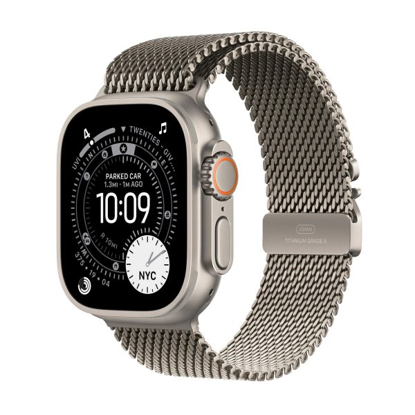 Apple Watch Ultra 3 49mm GPS + Cellular Natural Titanium Case with Natural Titanium Milanese Loop Small