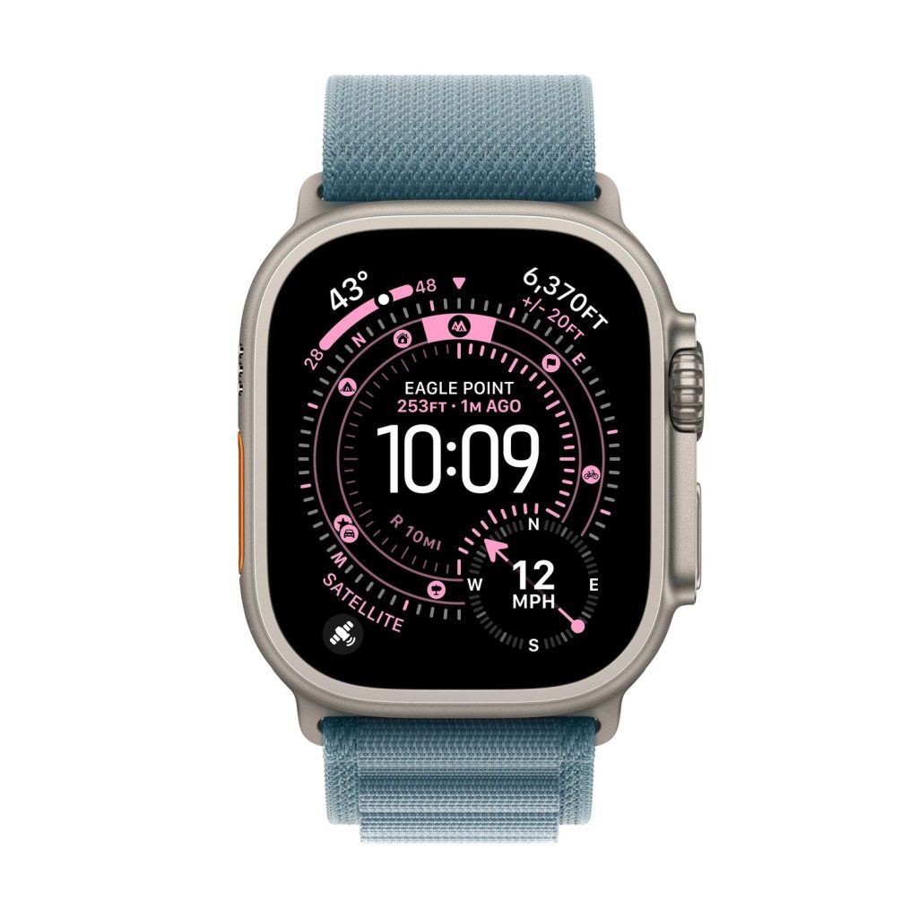 Apple Watch Ultra 3 GPS + Cellular Titanium Case with Light Blue Alpine Loop Medium — Natural