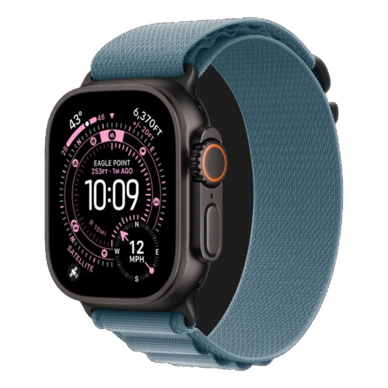 Apple Watch Ultra 3 GPS + Cellular Titanium Case with Light Blue Alpine Loop Medium Black