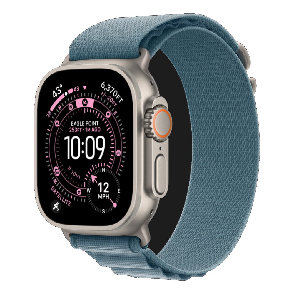 Apple Watch Ultra 3 GPS + Cellular Titanium Case with Light Blue Alpine Loop Medium Natural
