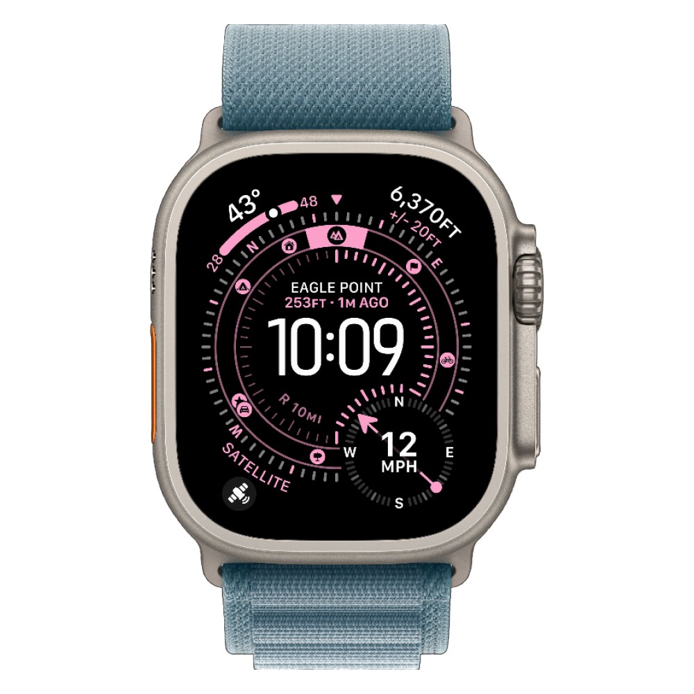 Apple Watch Ultra 3 GPS + Cellular Titanium Case with Light Blue Alpine Loop Medium Natural