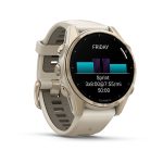 Garmin Fenix 8 43mm AMOLED Sapphire Soft Gold with Fog Gray/Dark Sandstone Silicone Band