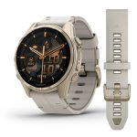 Garmin Fenix 8 43mm AMOLED Sapphire Soft Gold with Limestone Leather Band