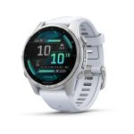 Garmin Fenix 8 43mm AMOLED Silver with Whitestone Silicone Band