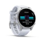 Garmin Fenix 8 43mm AMOLED Silver with Whitestone Silicone Band