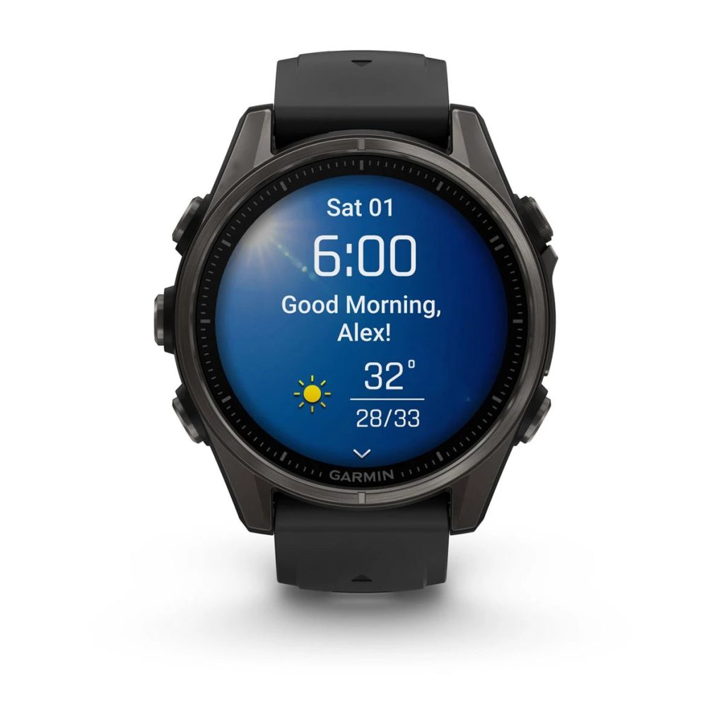 Garmin Fenix 8 AMOLED Sapphire Carbon Gray DLC with Black/Pebble Gray Silicone Band
