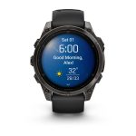 Garmin Fenix 8 AMOLED Sapphire Carbon Gray DLC with Black/Pebble Gray Silicone Band