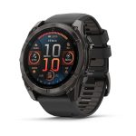 Garmin Fenix 8 AMOLED Sapphire Carbon Gray DLC with Black/Pebble Gray Silicone Band