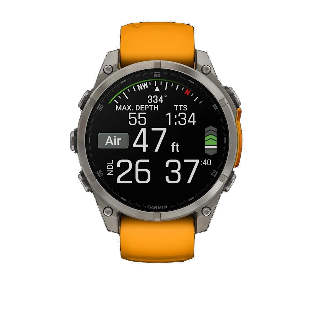 Garmin Fenix 8 AMOLED with Spark Orange/Graphite Silicone Band