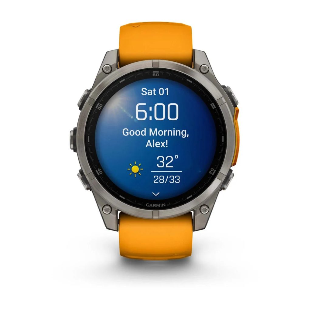 Garmin Fenix 8 AMOLED with Spark Orange/Graphite Silicone Band