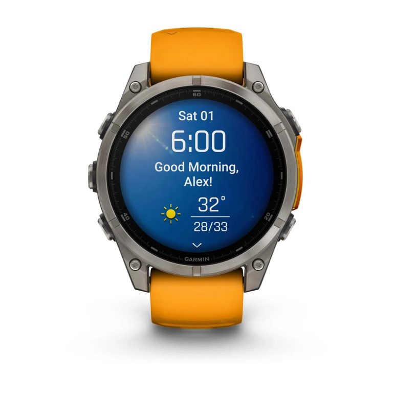 Garmin Fenix 8 AMOLED with Spark Orange/Graphite Silicone Band