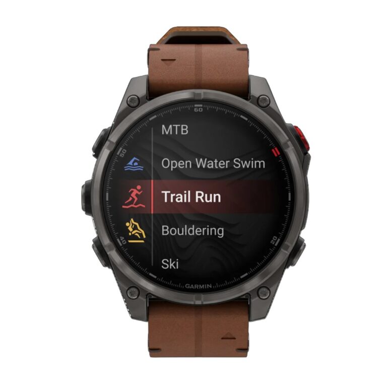 Garmin Fenix 8 Pro AMOLED Carbon Gray DLC with Chestnut Leather Band