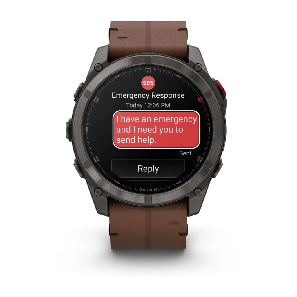 Garmin Fenix 8 Pro AMOLED Carbon Gray DLC with Chestnut Leather Band