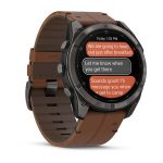 Garmin Fenix 8 Pro AMOLED Carbon Gray DLC with Chestnut Leather Band