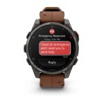 Garmin Fenix 8 Pro AMOLED Carbon Gray DLC with Chestnut Leather Band