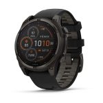 Garmin Fenix 8 Solar Sapphire Carbon Gray DLC with Black/Pebble Gray Silicone Band