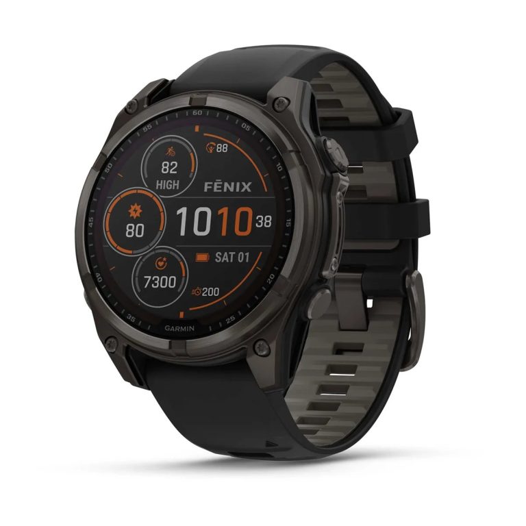 Garmin Fenix 8 Solar Sapphire Carbon Gray DLC with Black/Pebble Gray Silicone Band
